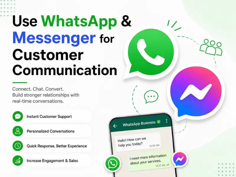 Use WhatsApp & Messenger for customer communication